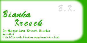 bianka krcsek business card